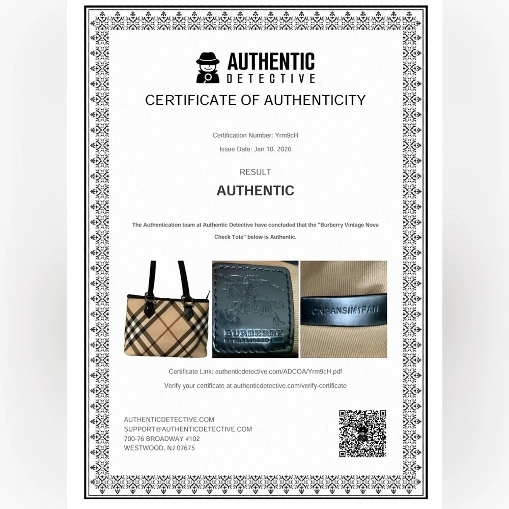 Burberry Nova Check Coated Canvas and Patent Leather Tote - Picture 5 of 13